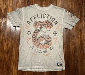 Affliction T-Shirt Men's Medium Don’t Tread On Me Snake Reverse Shirt M USA VTG 海外 即決