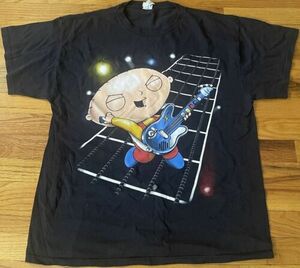 Vintage Stewie Family Guy Guitar Hero Large Cartoon T-Shirt Size Large 海外 即決