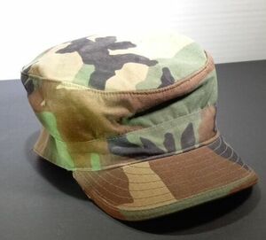 Official US Military Issue Woodland Camouflage Cap (sz: 7-1/4) 海外 即決