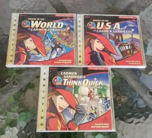 Lot Of 3 Where In The USA Is Carmen Sandiego PC Game Windows & Macintosh OS 海外 即決