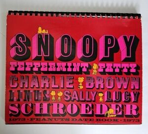 1973 Date Book Snoopy Calendar Charlie Brown Comic 海外 即決