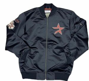 NWT Houston Astros Mitchell And Ness Lightweight Satin Jacket Black Red Sz XL 海外 即決