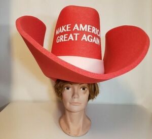 Cowboy Hat Donald Trump Make America Great Again Foam Hat 30" red giant 海外 即決