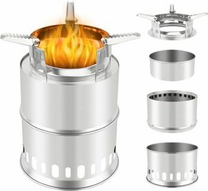 Camping Stove Portable Stainless Backpack Stove Survival Stove for Outdoor BBQ 海外 即決