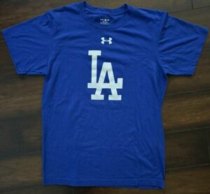 Los Angeles Dodgers Under Armour T Shirt M, Blue Loose Heat Gear 海外 即決