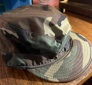 Military Issue Woodland Camo Cap With Ear Flaps Sz 7.5 - Clean 海外 即決