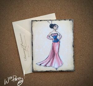 2011 Disney Designer Doll Princess Note Card MULAN - Steve Thompson Art 海外 即決