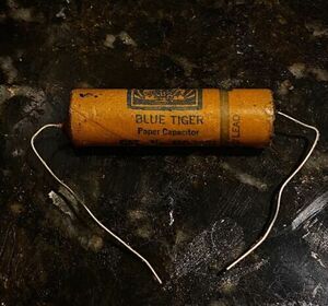 Vintage NOS Cornell Dubilier Blue Tiger Wax Capacitor .01uf 1600v. 海外 即決