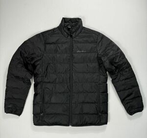 Eddie Bauer Mens Medium Down EB 650 Black Puffer Jacket Outdoor Hiking Casual 海外 即決