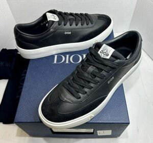 新品 2024 DIOR B101 スニーカーS ブラック CALF レザー AND SUEDE CD DIAMOND LOGO SZ 44 海外 即決