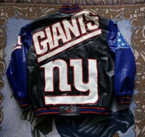 NFL New York Giants Genuine Leather Jacket - Size XXL 海外 即決