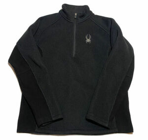 Spyder 1/4 Zip Waffle Knit Sweater Pullover Black Size Medium H4? 海外 即決