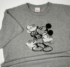 Vintage Disney Store T-Shirt Graphic Mickey Mouse Y2K Crewneck Gray Sz XL USA 海外 即決