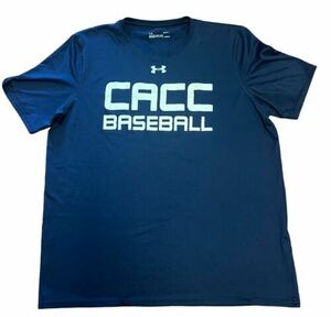 Men's Under Armour Central Alabama CC Trojans Baseball HeatGear Shirt Blue Large 海外 即決