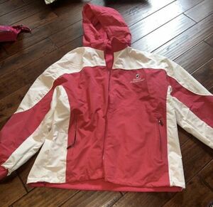 Holland America Windbreaker Jacket Coat Hoodie XL Pink & White Fleece Lined NEW 海外 即決