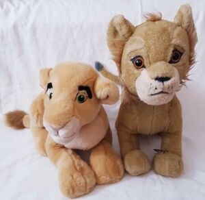 Vintage Disney Lion King talking Simba & Nala Cubs Plush dolls Disney store p4 海外 即決