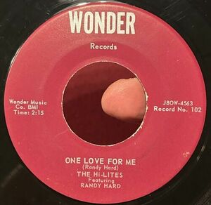 Georgia Rocker 45 HI LITES & RANDY HARD One Love / For Me WONDER Rite Press VG+ * 海外 即決