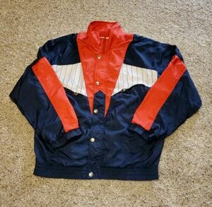 Vintage Fila Windbreaker 36 Mens Blue Red Full Zip Long Sleeve Track Jacket 90s 海外 即決