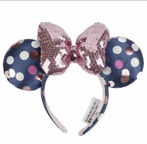 Disney Minnie Mouse The Main Attraction Bow Dots Ear Headband Ears New 海外 即決