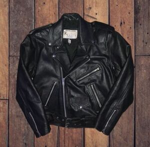 Vintage Genuine Leather Moto Jacket Men’s Medium 海外 即決