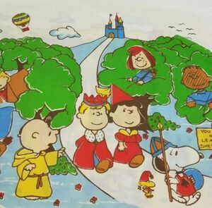 Peanuts Childs Drapery Panels/Bedspread/Sheet/Pillowcase VTG/1972 SNOOPY/CHARLIE 海外 即決