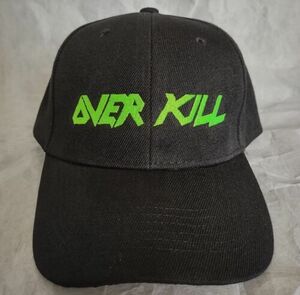 Overkill embroidered black cap hook and loop closure thrash metal hat 海外 即決