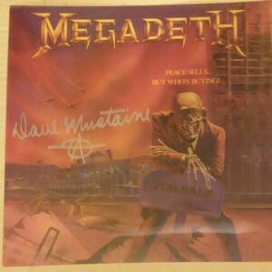 Dave Mustaine SIGNED MEGADETH "Peace Sells But Who's Buying" LENTICULAR LP COVER 海外 即決