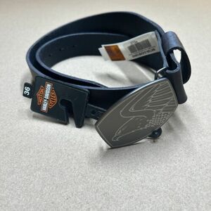 Harley-Davidson 120th Anniversary 120th Eagle Plaque Snap On Buckle/Belt Size 36 海外 即決