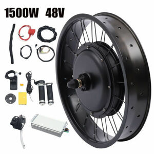 48V 1500W Fat Electric E Bike Conversion Kit Snow Wheel 26" 170mm Rear Dropout 海外 即決