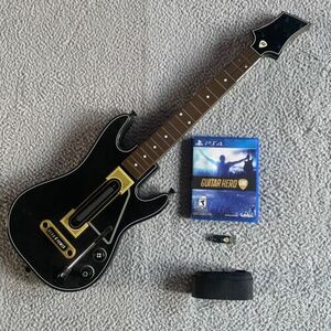 PS4 Playstation 4 Guitar Hero Live Bundle Guitar, Strap, Dongle, Game Tested 海外 即決