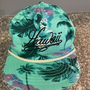 Vintage Hawaii All Over Floral Aloha Cap Roped Snapback Hat 海外 即決