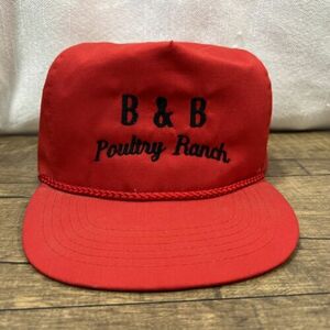 B&B Poultry Ranch hat cap red Otto Cap Rope Zip Adjust Embroidered 海外 即決