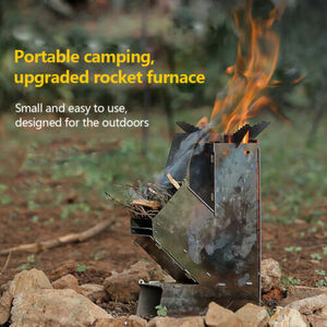 Stainless Steel Wood Stove Outdoor Survival Hiking Camp Tourist Folding Cooker 海外 即決