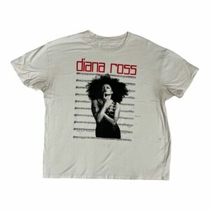 Vintage Diana Ross T-Shirt Mens Size XL/2XL White Distressed Stain 海外 即決