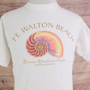 VINTAGE FT WALTON BEACH NAUTILUS POMPILIUS 90s TRAVEL USA MADE T SHIRT L 海外 即決