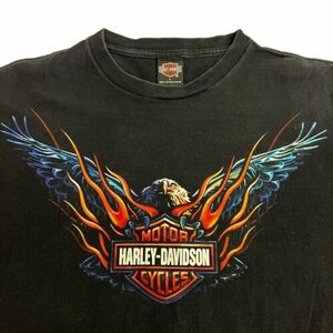 Vtg Harley Davidson T-Shirt Y2K Holoubek Las Vegas Flames Eagle USA Men’s L 海外 即決