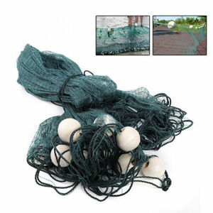 33FT Nylon Fishing Gill Net Hand Made Beach Seine Drag Nets Float Bobbers Sinker 海外 即決