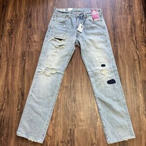 Levi's 501 150th Anniversary Men's Jeans 33x34 Ripped Original Fit Distressed 海外 即決