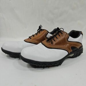 FootJoy Contour Series. Soft Spike Golf Shoes. Men's 30cm(US12)M. ブラウン and White. 海外 即決