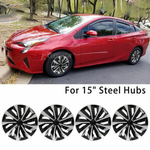 15" Set of 4 Snap On Full Hub Caps Wheel Covers For Toyota Prius 2010-2018 12 16 海外 即決