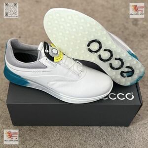 エコー S-Three S3 Gore Tex GTX BOA WHITE Teal Golf Shoe Sneaker EU 45 US 11 .5 海外 即決