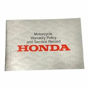 Honda Motorcycle Warranty & Service Record Manual 1976 海外 即決