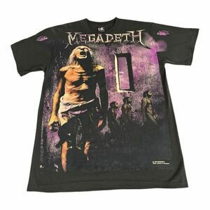 Vtg Megadeth T-Shirt Single Stitch Reprint Modern Boot XL AOP Countdown 海外 即決