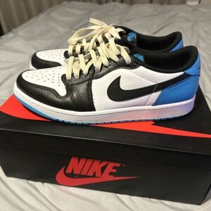 Jordan 1 Retro Low OG “UNC Dark Powder Blue” 11M White/Dark Powder Blue-ブラック 海外 即決