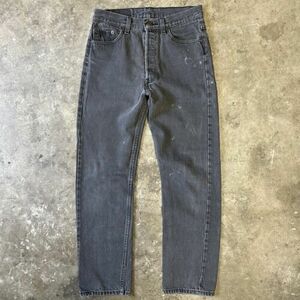 Vintage 80s 90s Black Levi’s 501 Button Fly Made In USA 28x30 海外 即決