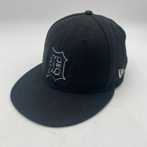 Detroit Tigers New Era 59Fifty Fitted Hat Black Blackout Men's 7 MLB on field 海外 即決