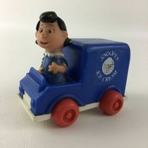 Peanuts Gang Push N Pull Snoopy Ice Cream Truck Lucy Figure Vintage 50s UFS Toy 海外 即決
