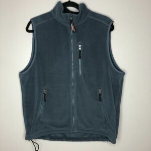 L.L. Bean Men's Medium Blue Full Zip Fleece Zip Pocket Outdoor Hiking Vest 海外 即決