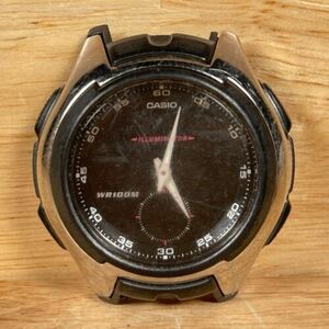 Casio Illuminator AQ-160 Men's Silver WR100M Analog/Digital Wristwatch For Parts 海外 即決