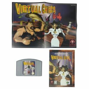 Virtual Chess 64 N64 Game Cartridge + Manual + Poster Authentic Cleaned Tested 海外 即決